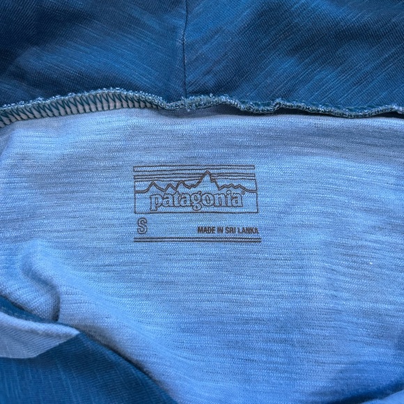 Patagonia Amber Dawn Dress S Blue Floral Organic Cotton Fit & Flare outdoors - Picture 4 of 9